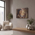 'Sister Soul African Queen and Lioness' by Veve – Metal Wall Art, 16x12 room view