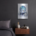 'Snow Globe Northern Lights Christmas' by Veve – Metal Wall Art, 12x16 room view