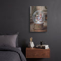 'Snow Globe Snowman Family' by Veve – Metal Wall Art, 12x16 room view