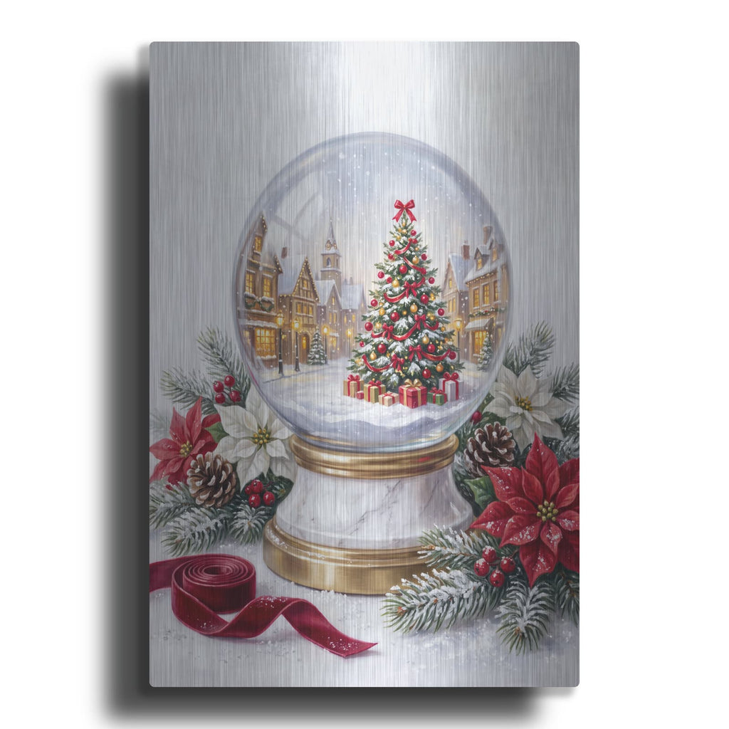 'Snow Globe The Grand Christmas Tree' by Veve – Metal Wall Art