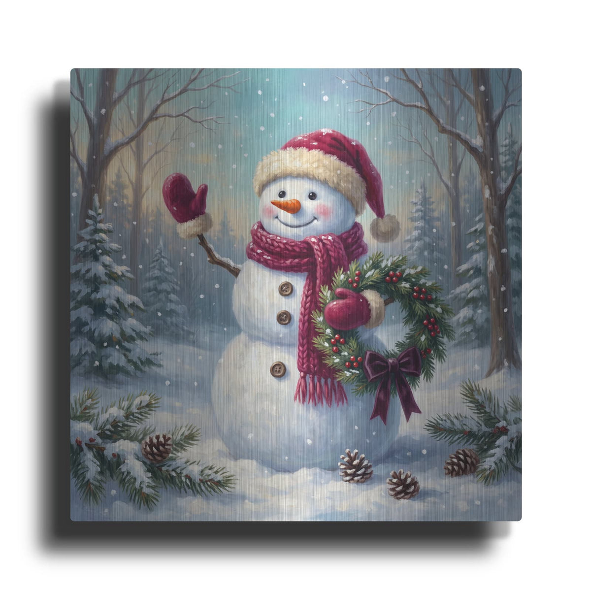 'Snowman's Christmas Joy' by Veve – Metal Wall Art