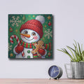 'Snowman's Sweet Christmas' by Veve – Metal Wall Art, 12x12 room view