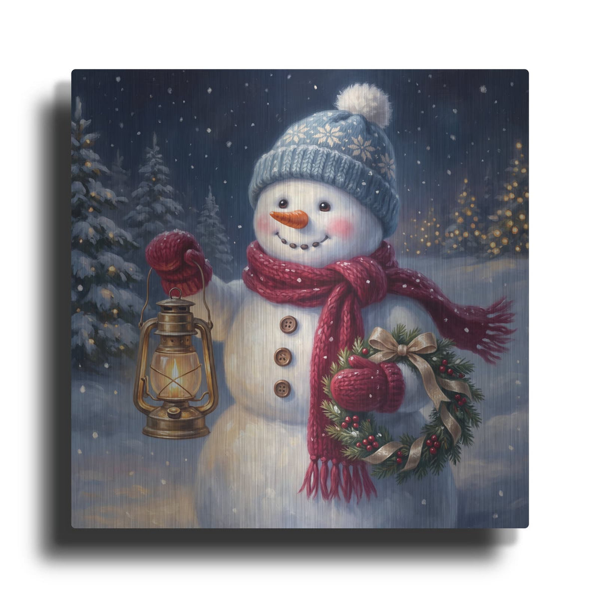 'Snowman's Winter Wonderland' by Veve – Metal Wall Art
