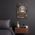 'Snowy Christmas Cottage Snow Globe' by Veve – Metal Wall Art, 12x16 room view