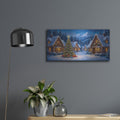 'Snowy Christmas Village Starlight Celebration' by Veve – Metal Wall Art, 24x12 room view