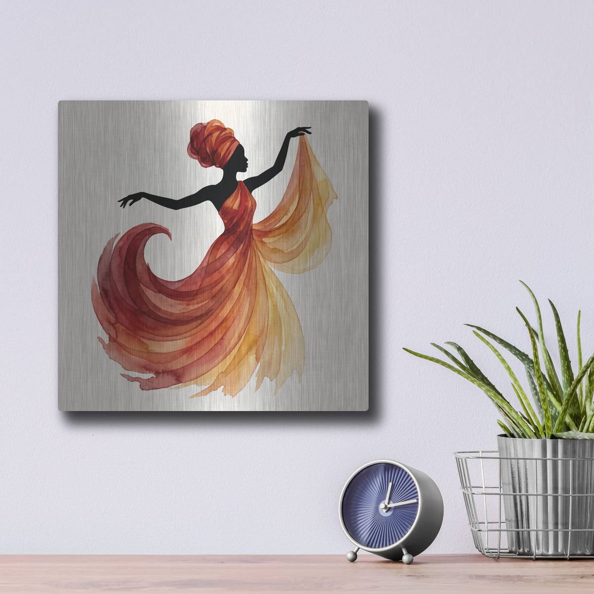 'Soul in Motion' by Veve – Metal Wall Art, 12x12 room view