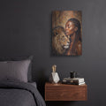 'Soul of the Lioness African Queen and Lion II' by Veve – Metal Wall Art, 12x16 room view