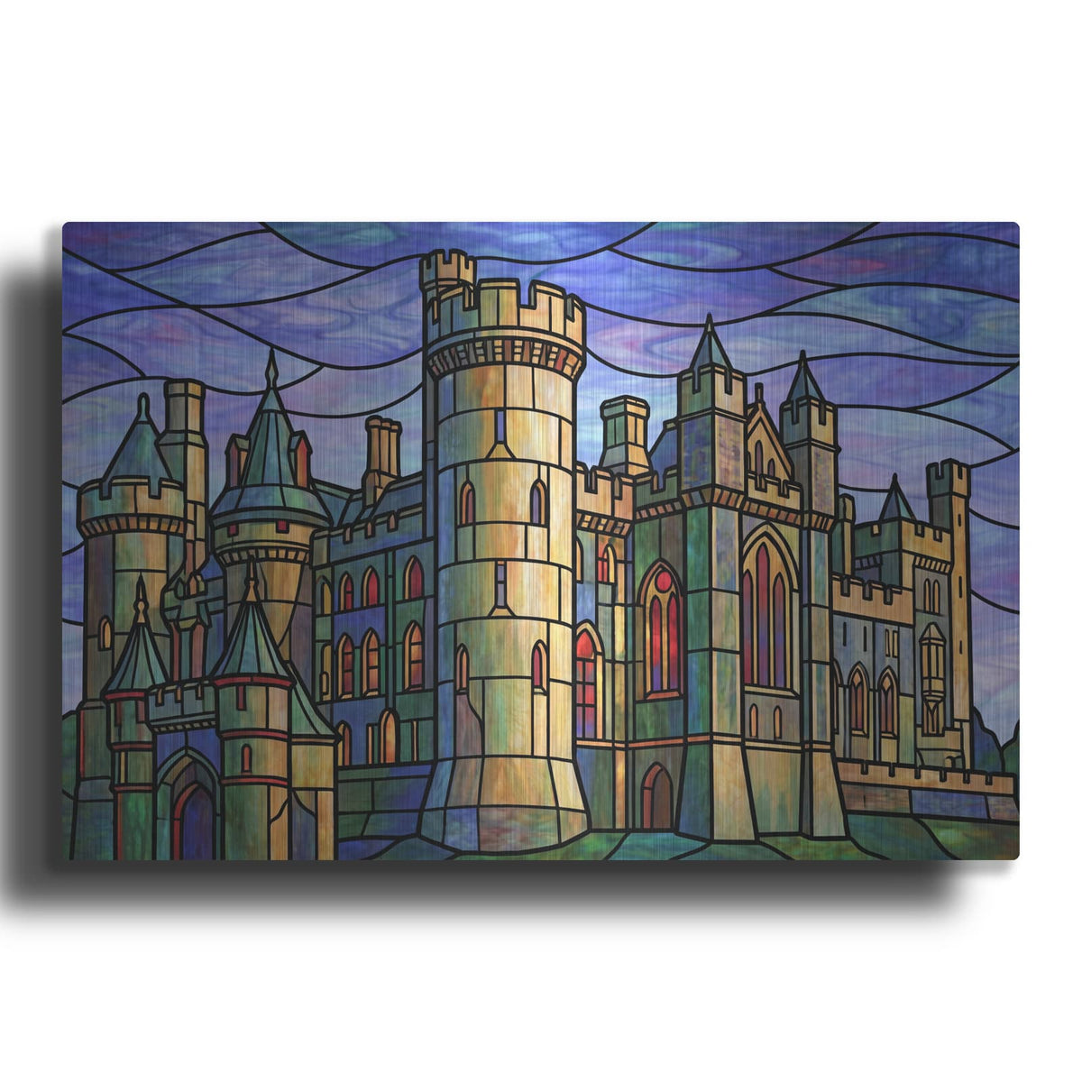'Stained Glass Style Arundel Castle I' by Veve – Metal Wall Art