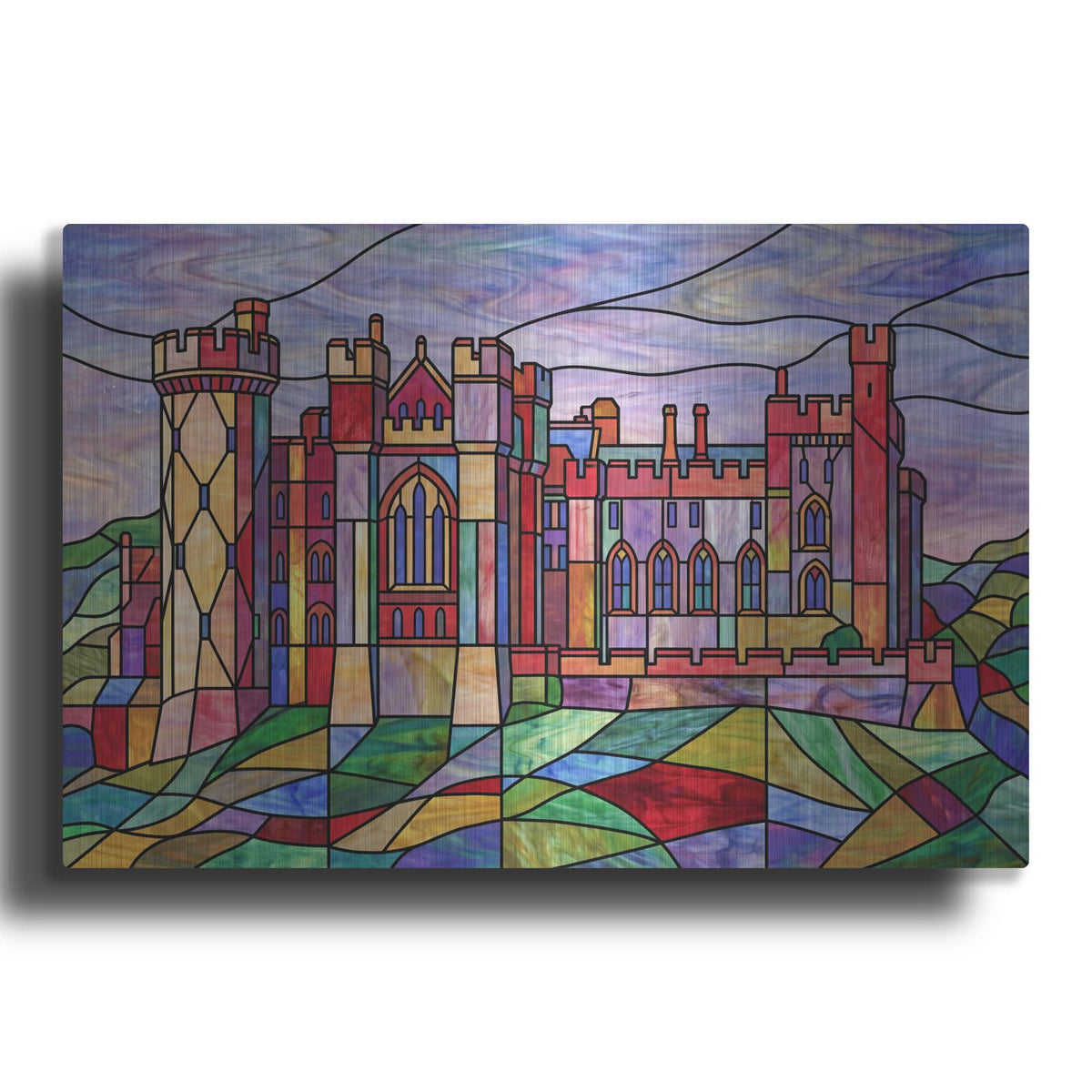 'Stained Glass Style Arundel Castle II' by Veve – Metal Wall Art