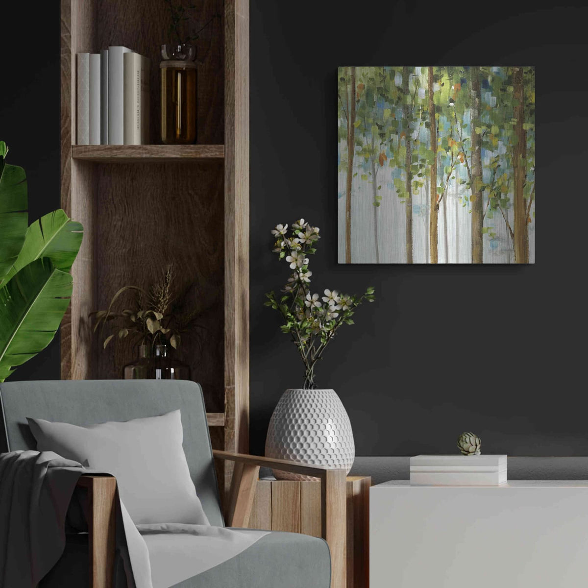 'Forest Study III' by Lisa Audit – Metal Wall Art, 24x24 room view