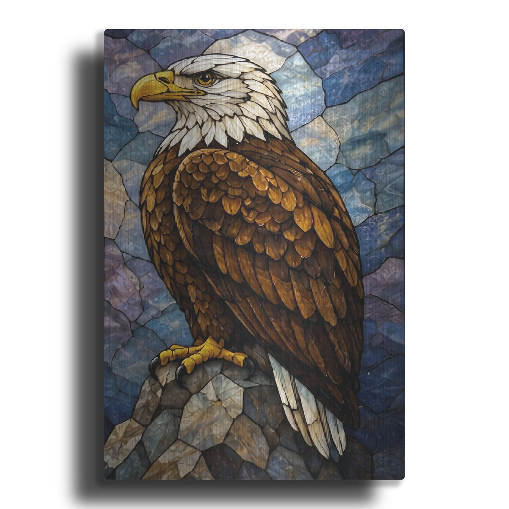 'Stained Glass Style Bald Eagle III' by Veve – Metal Wall Art