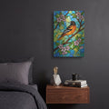 'Stained Glass Style Baltimore Oriole' by Veve – Metal Wall Art, 12x16 room view