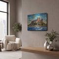 'Stained Glass Style Bamburgh Castle' by Veve – Metal Wall Art, 16x12 room view