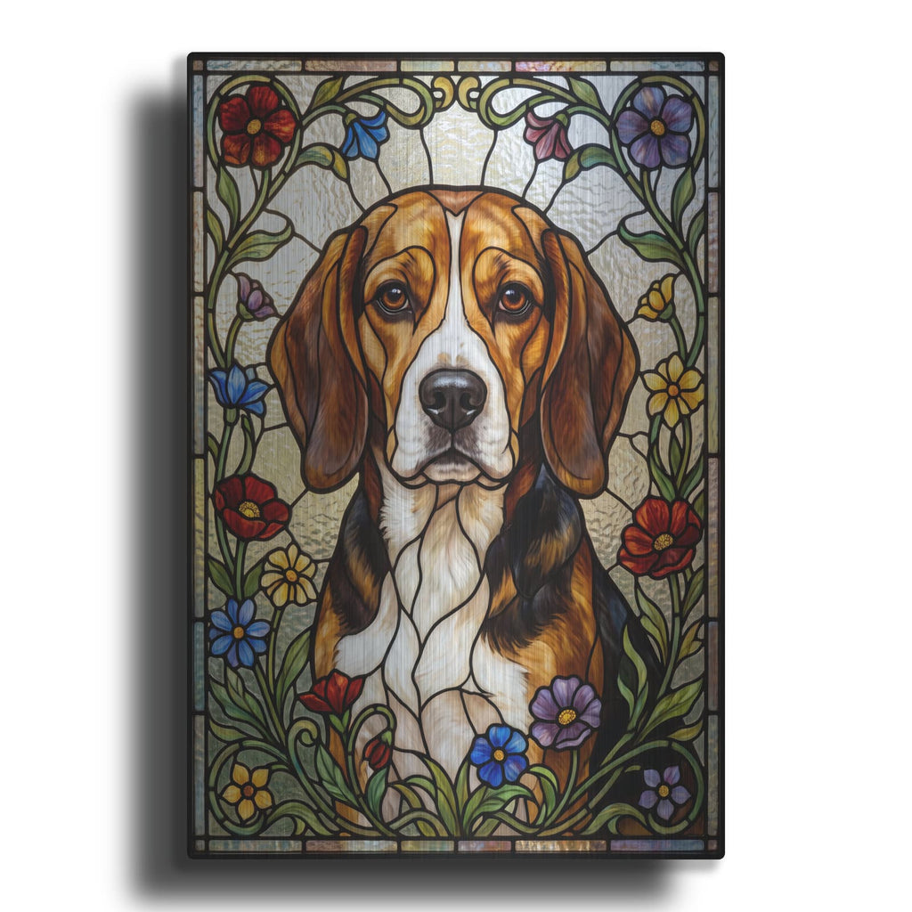 'Stained Glass Style Beagle' by Veve – Metal Wall Art