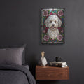 'Stained Glass Style Bichon Frise' by Veve – Metal Wall Art, 12x16 room view