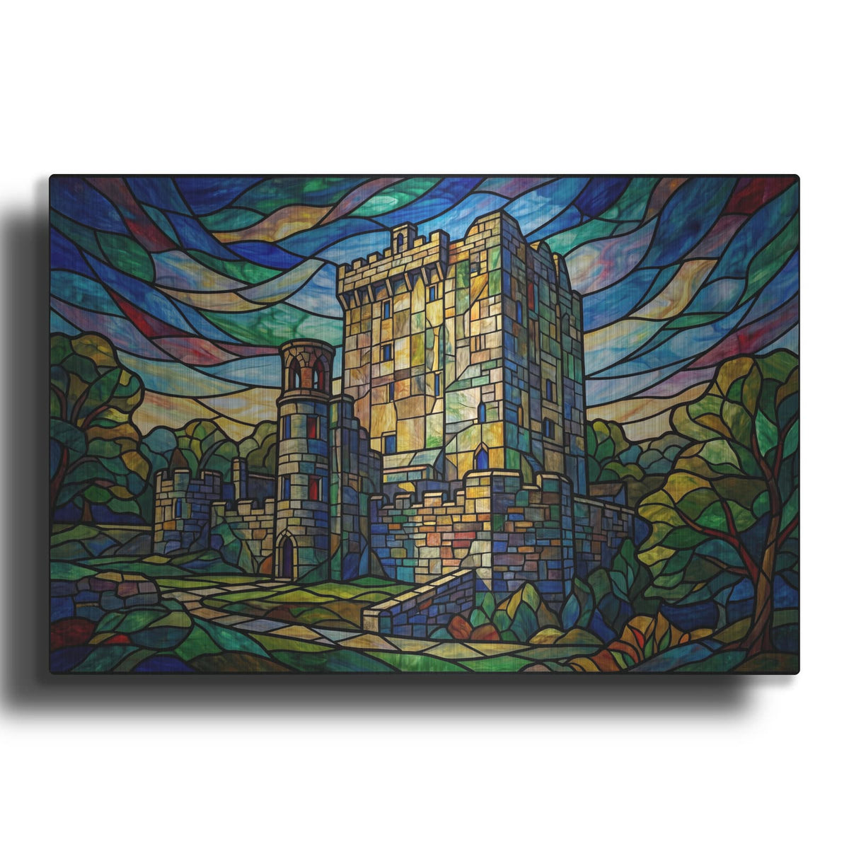 'Stained Glass Style Blarney Castle I' by Veve – Metal Wall Art