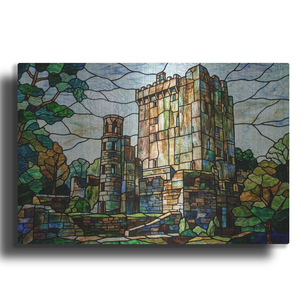 'Stained Glass Style Blarney Castle II' by Veve – Metal Wall Art