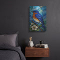'Stained Glass Style Blue Bird' by Veve – Metal Wall Art, 12x16 room view
