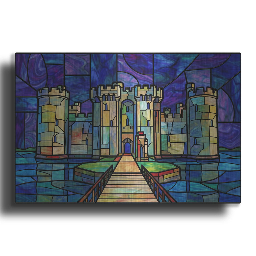 'Stained Glass Style Bodiam Castle I' by Veve – Metal Wall Art