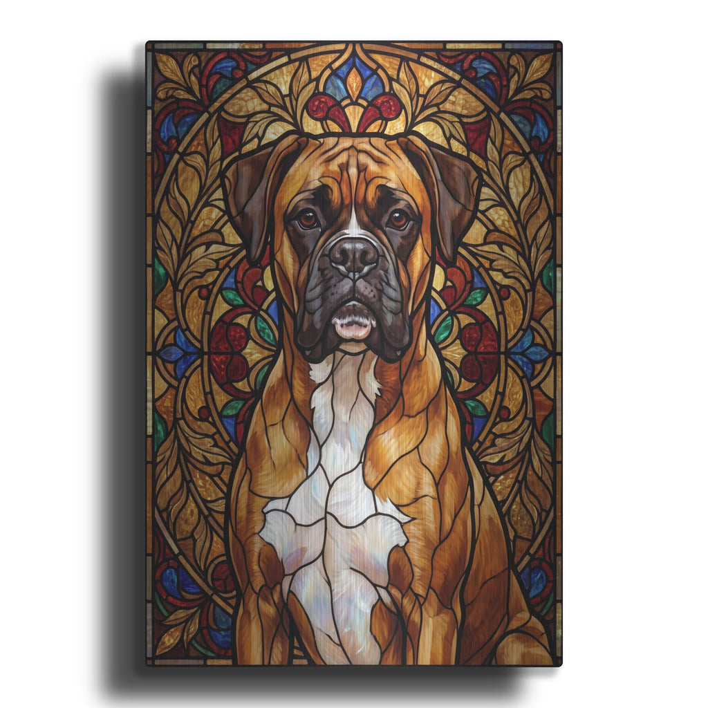 'Stained Glass Style Boxer' by Veve – Metal Wall Art