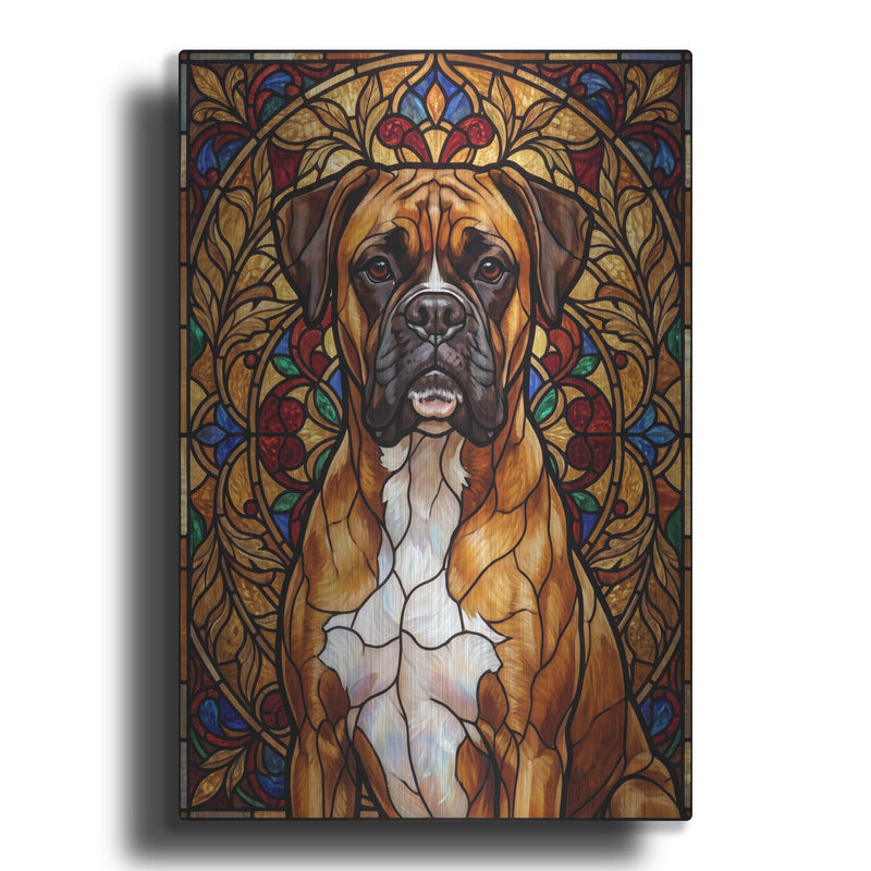 'Stained Glass Style Boxer' by Veve – Metal Wall Art