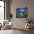 'Stained Glass Style Castle Chateau De Chambord' by Veve – Metal Wall Art, 16x12 room view