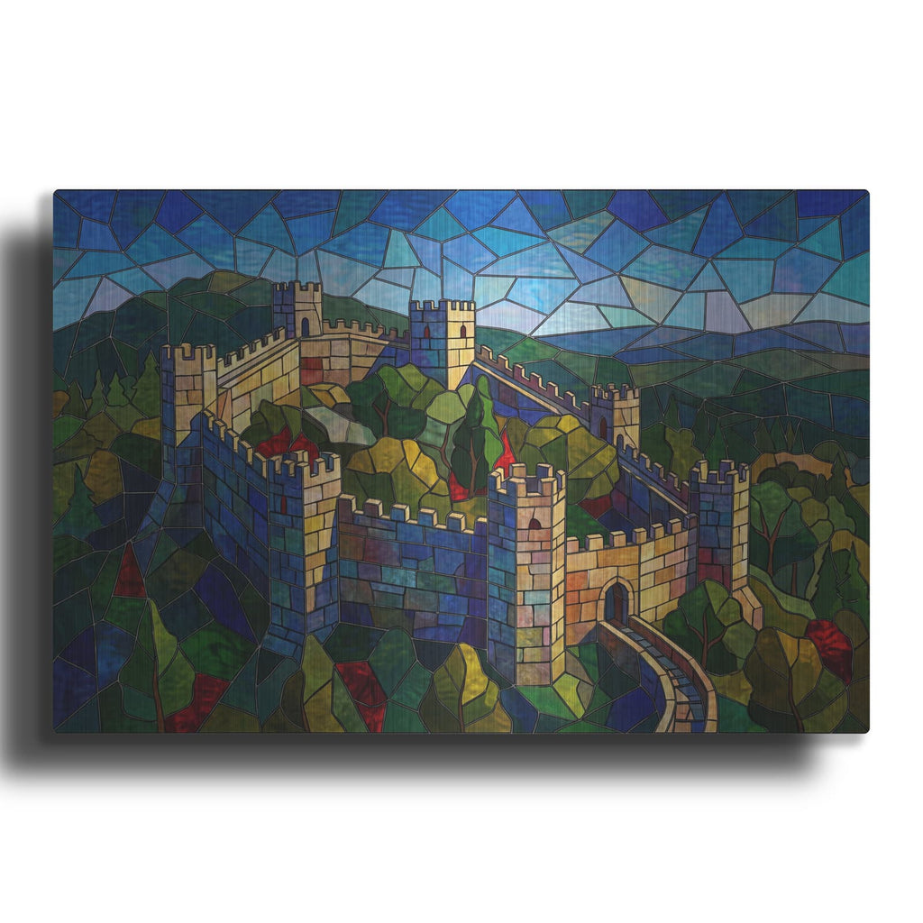 'Stained Glass Style Castle Moors I' by Veve – Metal Wall Art