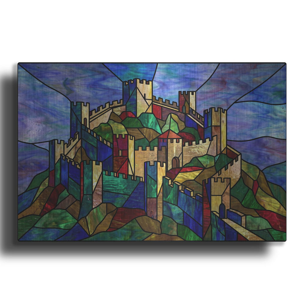 'Stained Glass Style Castle Moors III' by Veve – Metal Wall Art