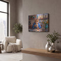 'Stained Glass Style Cat Morning Boston' by Veve – Metal Wall Art, 16x12 room view