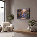 'Stained Glass Style Cat Morning Miami' by Veve – Metal Wall Art, 16x12 room view