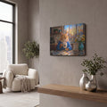 'Stained Glass Style Cat Morning NY' by Veve – Metal Wall Art, 16x12 room view