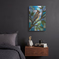'Stained Glass Style Cedar Waxwing' by Veve – Metal Wall Art, 12x16 room view