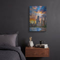 'Stained Glass Style Chicago Sunset II' by Veve – Metal Wall Art, 12x16 room view