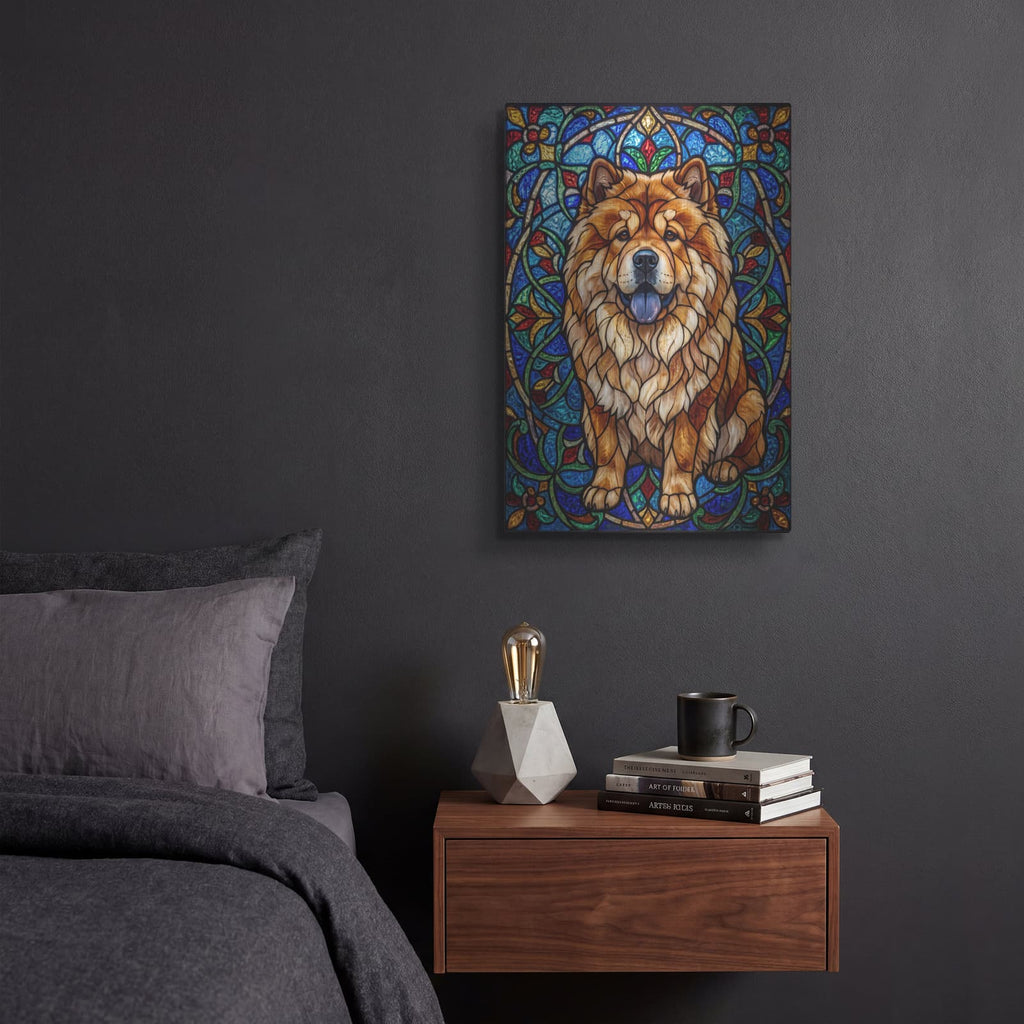 'Stained Glass Style Chow' by Veve – Metal Wall Art, 12x16 room view