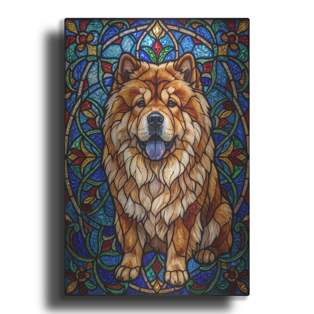 'Stained Glass Style Chow' by Veve – Metal Wall Art