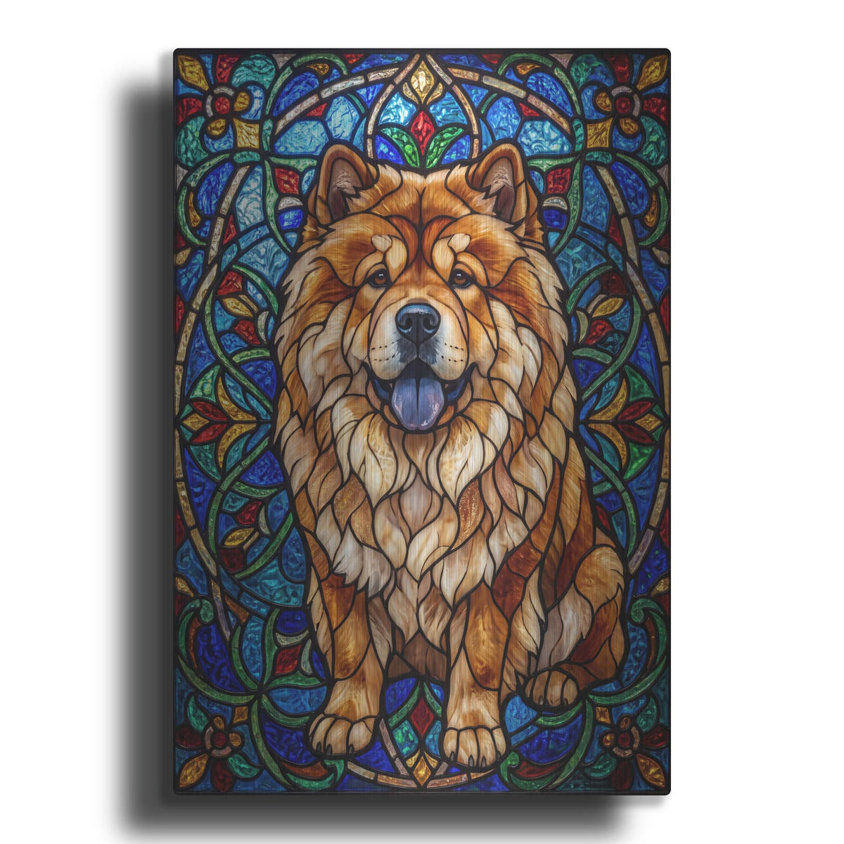 'Stained Glass Style Chow' by Veve – Metal Wall Art