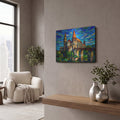 'Stained Glass Style Conwy Castle II' by Veve – Metal Wall Art, 16x12 room view
