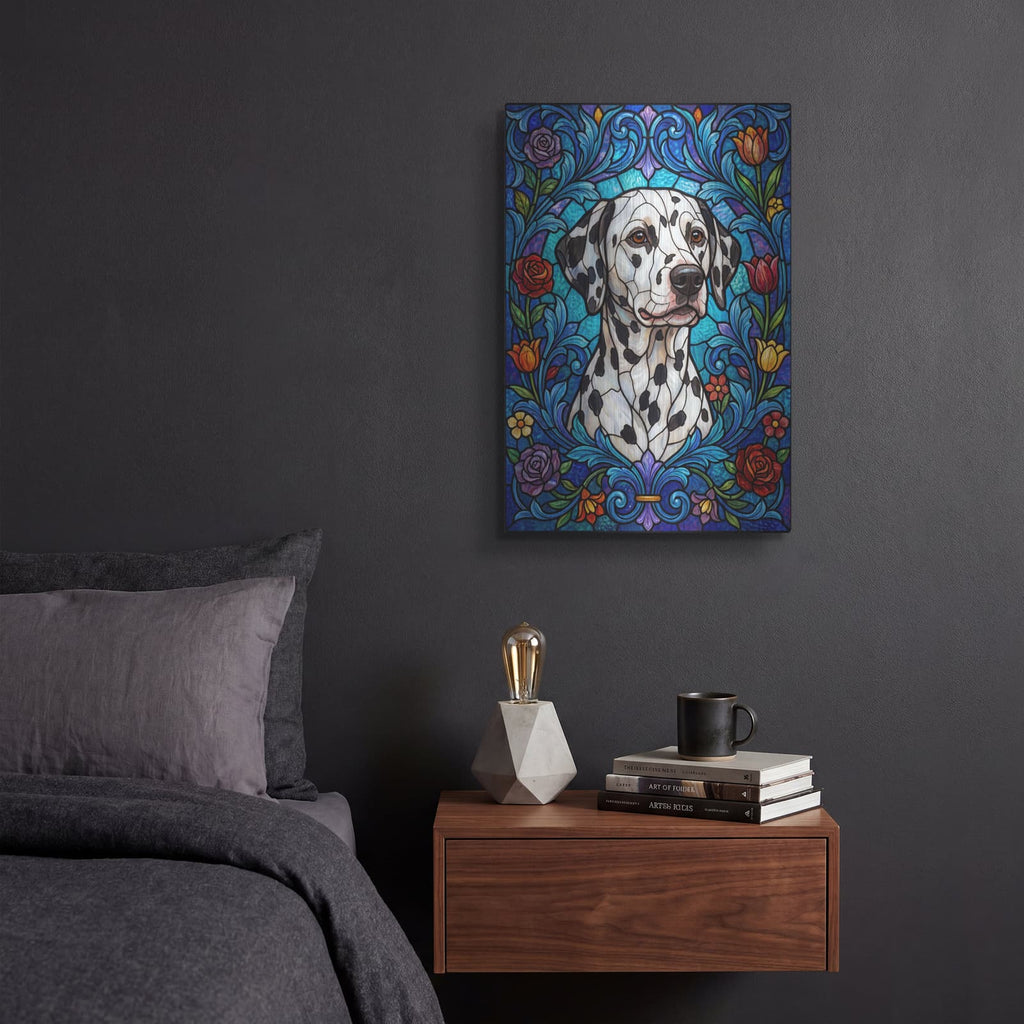 'Stained Glass Style Dalmatian' by Veve – Metal Wall Art, 12x16 room view