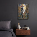 'Stained Glass Style Downy Woodpecker' by Veve – Metal Wall Art, 12x16 room view