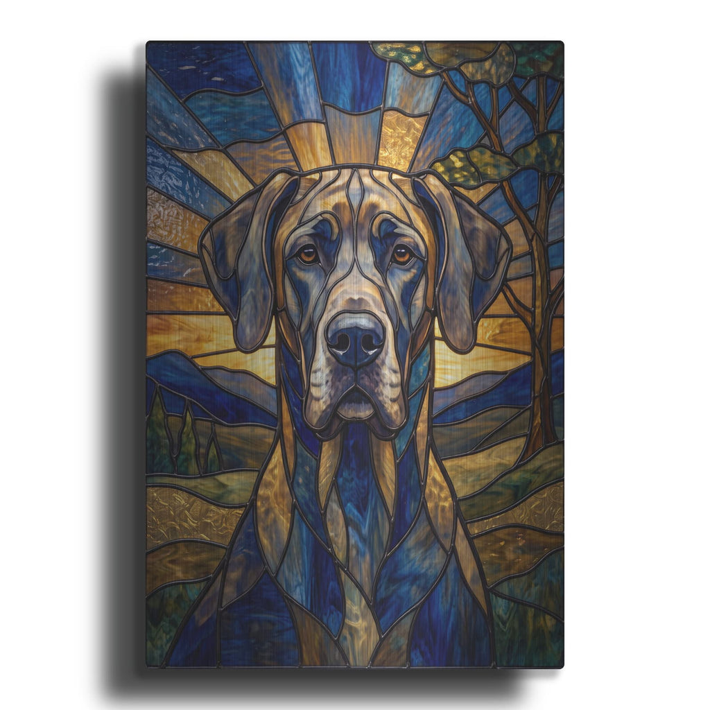 'Stained Glass Style Great Dane' by Veve – Metal Wall Art