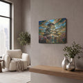 'Stained Glass Style Osaka Castle' by Veve – Metal Wall Art, 16x12 room view
