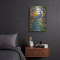 'Stained Glass Style Peacock Sunset I' by Veve – Metal Wall Art, 12x16 room view