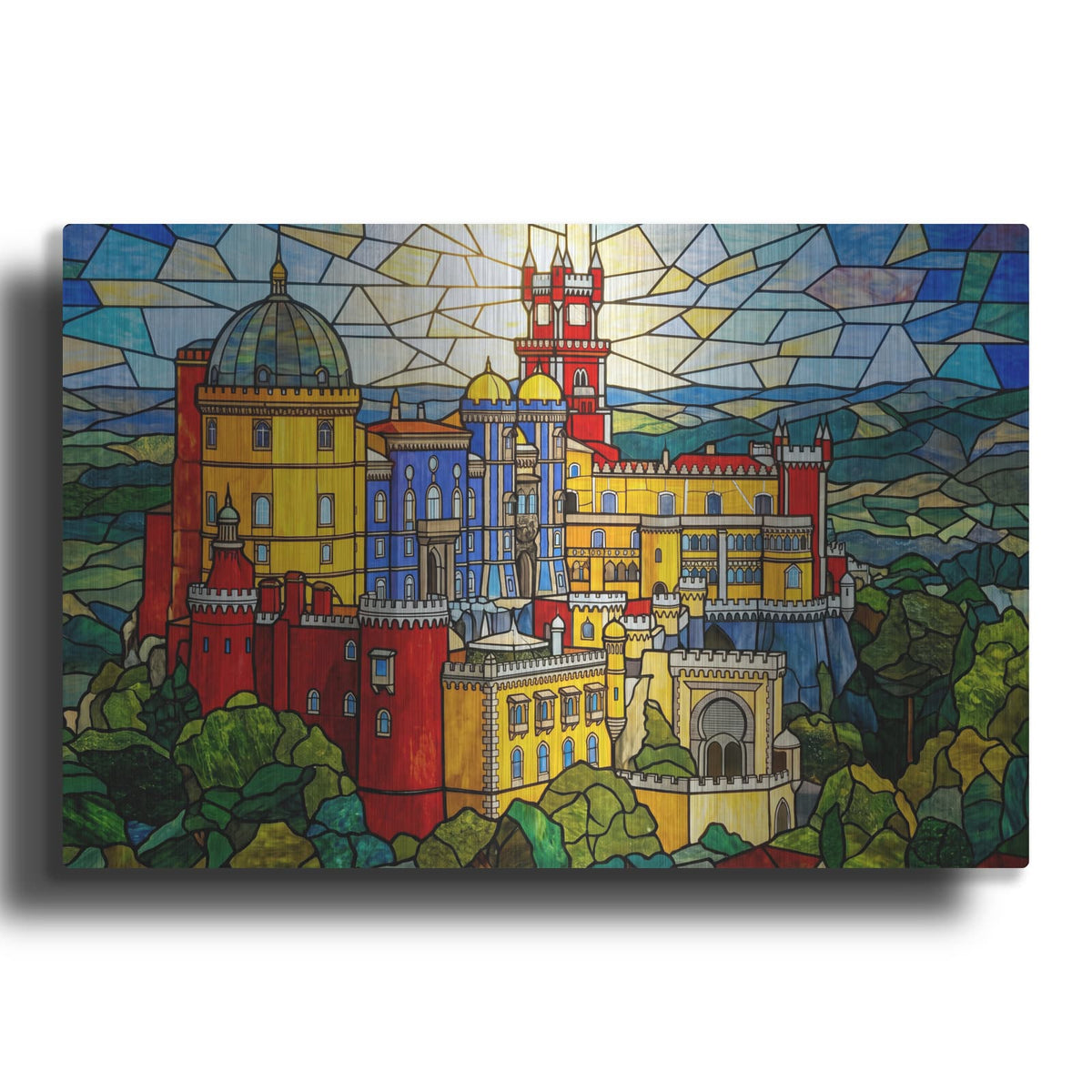 'Stained Glass Style Pena Palace I' by Veve – Metal Wall Art