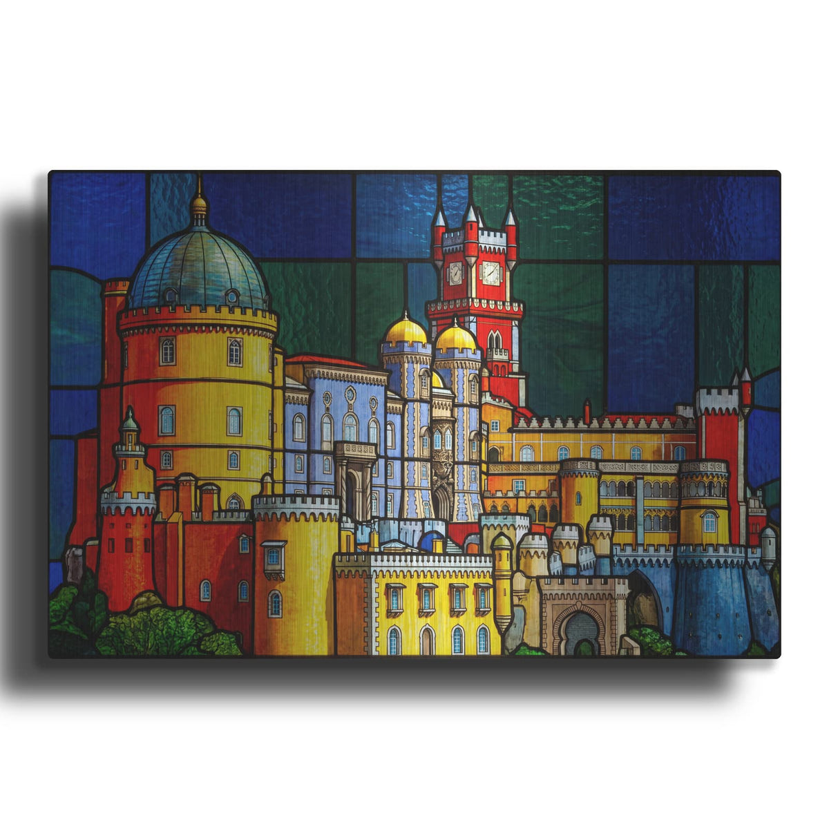 'Stained Glass Style Pena Palace II' by Veve – Metal Wall Art