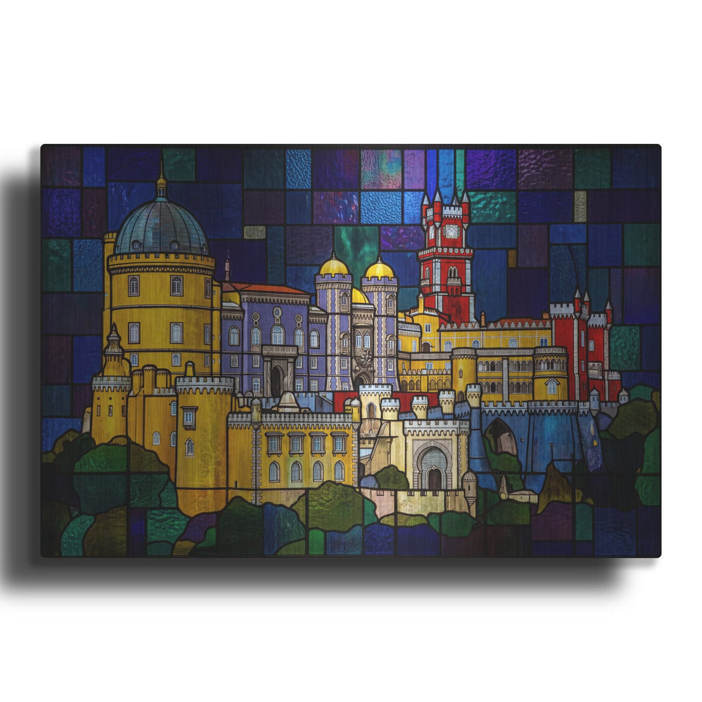 'Stained Glass Style Pena Palace III' by Veve – Metal Wall Art