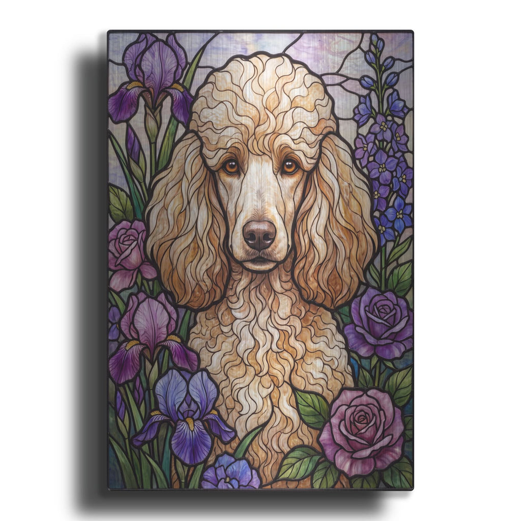 'Stained Glass Style Poodle' by Veve – Metal Wall Art