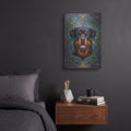 'Stained Glass Style Rottweiler' by Veve – Metal Wall Art, 12x16 room view