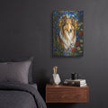 'Stained Glass Style Rough Collie' by Veve – Metal Wall Art, 12x16 room view