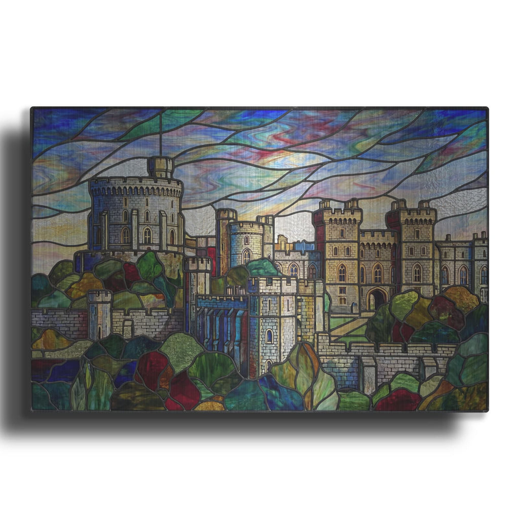 'Stained Glass Style Stained Glass Style Windsor Castle IV' by Veve – Metal Wall Art