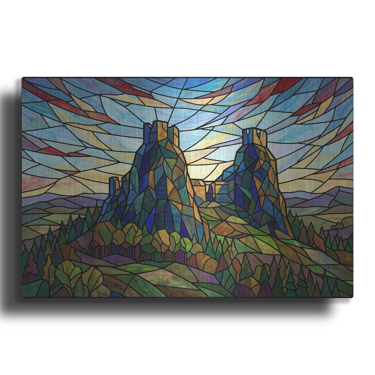 'Stained Glass Style Trosky Castle I' by Veve – Metal Wall Art